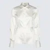 Brunello Cucinelli White Silk Shirt In Natural