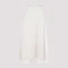 Brunello Cucinelli Voilke Long Skirt With Monili Trimming In White