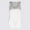 Brunello Cucinelli Stretch-silk Satin Reversible Tank Top In White