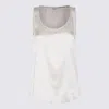 Brunello Cucinelli White Silk Top In Beige