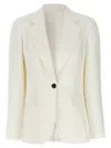 Brunello Cucinelli Viscose And Linen Single-breasted Blazer In White