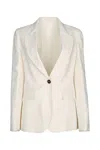 Brunello Cucinelli White Single-breasted Blazer
