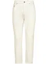 Brunello Cucinelli Ripped-detailing Straight-leg Jeans In White