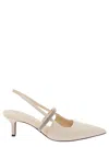 Brunello Cucinelli Ivory Leather Slingback Women In White
