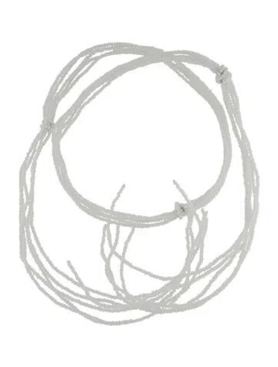 Pre-owned Brunello Cucinelli White Stone Choker Tie Necklace In Multi