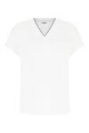 Brunello Cucinelli Classic White V-neck T-shirt In White
