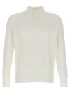 Brunello Cucinelli Ribbed Long Sleeve Polo Shirt In White