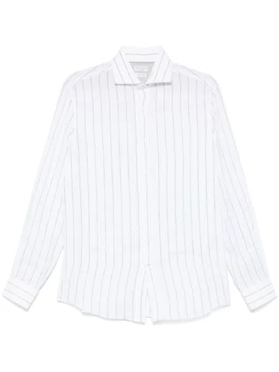 BRUNELLO CUCINELLI WHITE STRIPED SHIRT