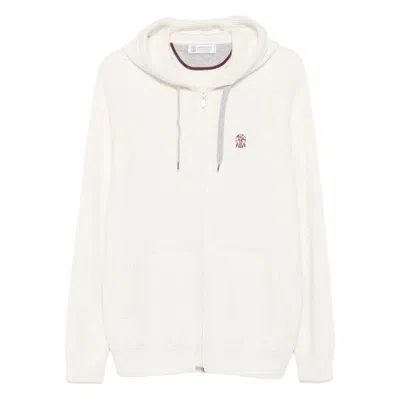 BRUNELLO CUCINELLI BRUNELLO CUCINELLI WHITE SWEATERS & KNITWEAR - CARDIGANS MEN