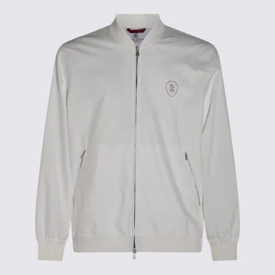 Brunello Cucinelli White Sweatshirt In Gray