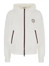 Brunello Cucinelli White Sweatshirt With Fixed Hood And Logo Patch On The Front In White