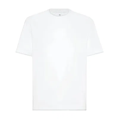 Brunello Cucinelli Crew Neck Cotton T-shirt Plain Design In Pink