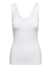 Brunello Cucinelli White Tank Top With Monile Detail In Cotton Woman