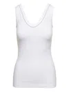 Brunello Cucinelli White Tank Top With Monile Detail In White