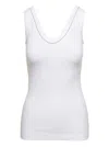 Brunello Cucinelli White Tank Top With Monile Detail In Cotton Woman