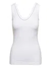 Brunello Cucinelli White Tank Top With Monile Detail In Cotton Woman
