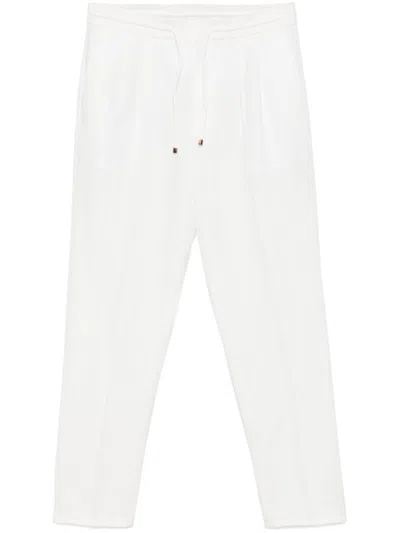 BRUNELLO CUCINELLI WHITE TAPERED LEG TROUSERS