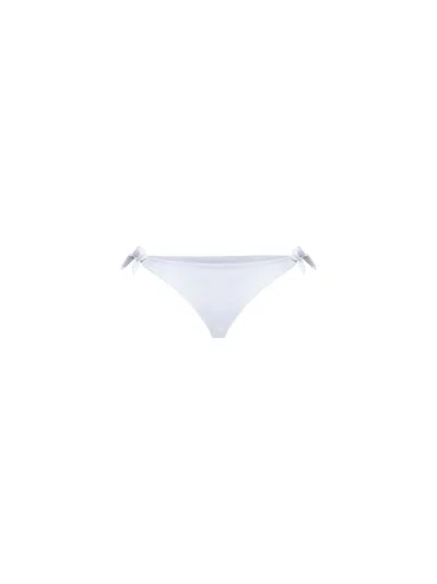 Brunello Cucinelli White Techno Jersey Bikini Bottom With Monili