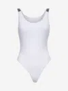Brunello Cucinelli White Techno Jersey Precious Details One-piece Swimsuit