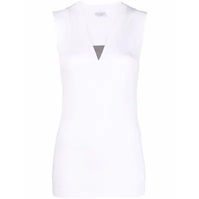 BRUNELLO CUCINELLI WHITE TOPS