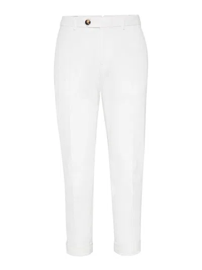 BRUNELLO CUCINELLI WHITE TROUSERS