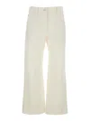 Brunello Cucinelli White Trousers With Back Jewel Detail In Cotton Blend Woman In Multi