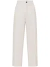 Brunello Cucinelli White Trousers With Concealed Fly In Gray