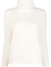Brunello Cucinelli Turtleneck Cashmere Blend Sweater With Lurex Threads In White