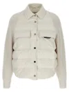 Brunello Cucinelli Two-material Down Jacket With Shiny Flap Detail