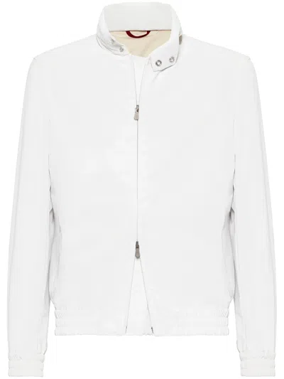 Brunello Cucinelli White Two Way Zip Jacket