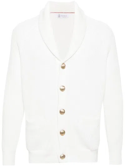 Brunello Cucinelli V-neck Cardigan In White