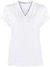 Brunello Cucinelli Monili V-neck Short-sleeve Cotton Jersey T-shirt In White