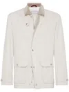 Brunello Cucinelli Cotton-gabardine Field Jacket In White