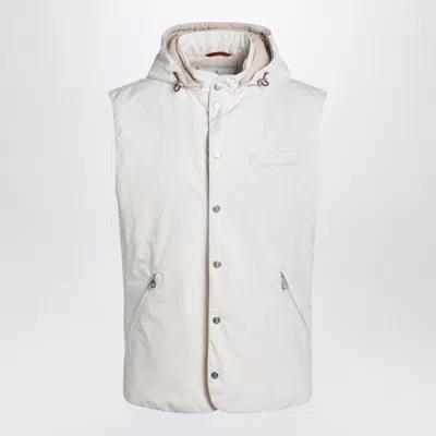 BRUNELLO CUCINELLI BRUNELLO CUCINELLI  WHITE VEST IN NYLON BLEND