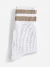 Brunello Cucinelli White Waffle Stitch Cotton Knit Socks