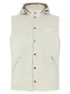 Brunello Cucinelli Hooded Lightweight Waistcoat In White
