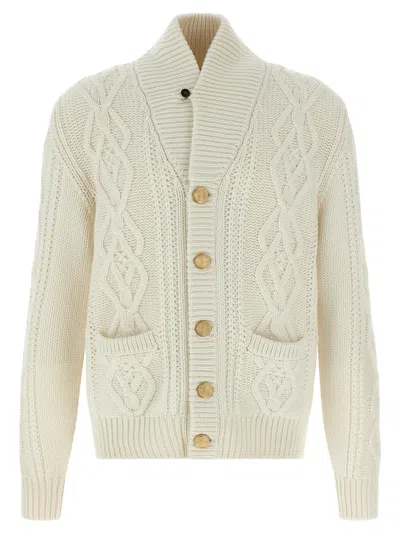 BRUNELLO CUCINELLI MEN WHITE WOOL CARDIGAN, XXL LUXURY SWEATERS & KNITWEAR FOR MEN DARVEYS