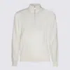 Brunello Cucinelli White Turtleneck Sweater With Zip Men In Panama+nebbia