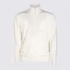 Brunello Cucinelli White Wool Knitwear In Panama+nebbia