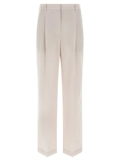 BRUNELLO CUCINELLI WHITE WOOL PANTS