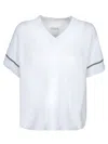 Brunello Cucinelli White Wool V-neck Sweater In White
