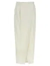 Brunello Cucinelli Midi Length Wrap Skirt With Back Pocket In White