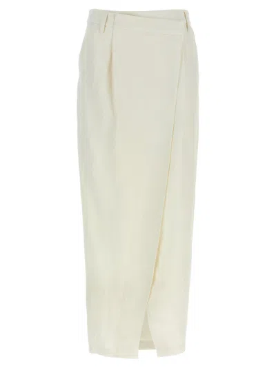 BRUNELLO CUCINELLI WHITE WRAP SKIRT