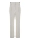 BRUNELLO CUCINELLI WHITEPANTS WITH BELT LOOPS IN WOOL WOMAN