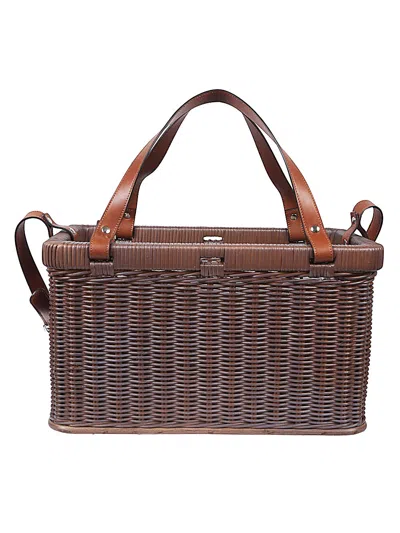 Brunello Cucinelli Women's Wicker Basket Bag In Beige