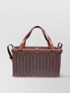 Brunello Cucinelli Woven Wicket Basket In Brown