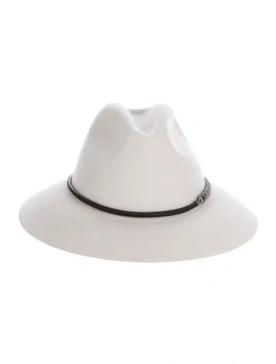 Pre-owned Brunello Cucinelli Wide Brim Felt Fedora Hat In Neutrals