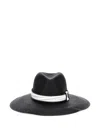 Brunello Cucinelli Straw Fedora With Wide Brim And Structured Crown In Black
