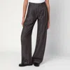 Brunello Cucinelli Wide Brown Trousers In Cotton Blend In Brown