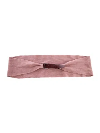 Pre-owned Brunello Cucinelli Wide Cashmere Waist Belt In Pink